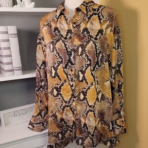 Philosophy Snake Print Blouse Size Large